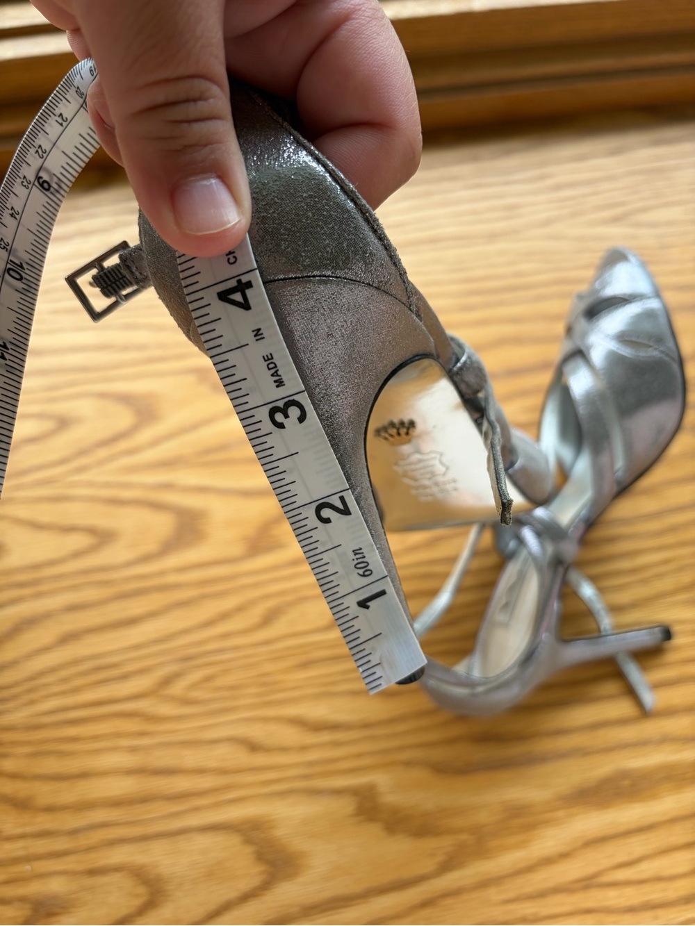 Nina Metallic Pewter Strappy Heels - Picture 5 of 5